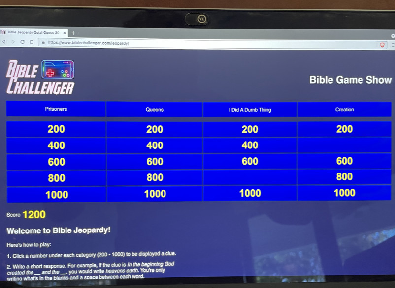 Jeopardy Bible game show
